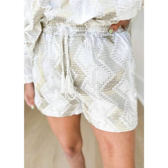 KASIA Pants - NEW KASIA cassandra shorts in gold/white